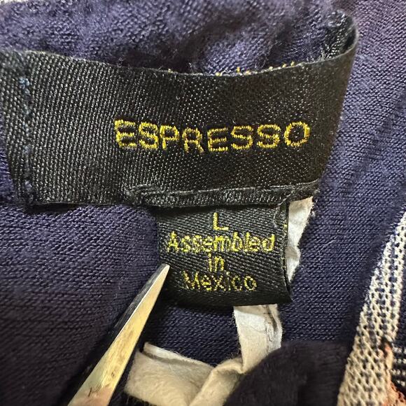 Espresso Blue Floral Flowy Tank Blouse Size Large - Picture 5 of 7